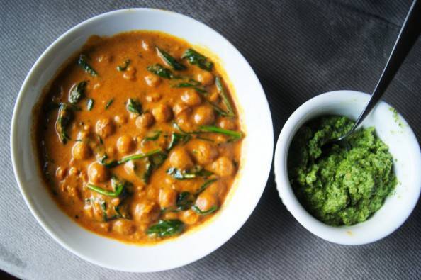 Chickpea Curry With Cashew Cream And Green Chutney — Chef Heidi Fink